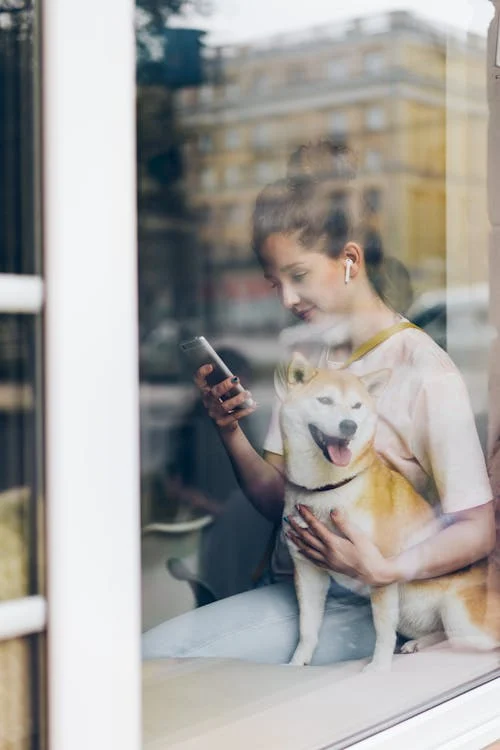 A Woman and a Dog in a Window // Healthier Pets Today