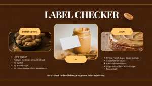 Dog-safe peanut butter label checker comparing better ingredients, such as 100% peanuts with no xylitol or added sugar, with ingredients to avoid, including xylitol, chocolate, artificial sweeteners, and excess salt // Healthier Pets Today